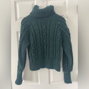 Youth Teal Cable knit Sweater